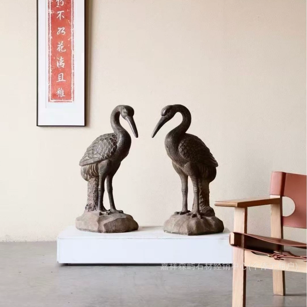 Голубая каменная резьба по камню сказочный журавль декоративный каменный журавль резьба животных на открытом воздухе пейзаж