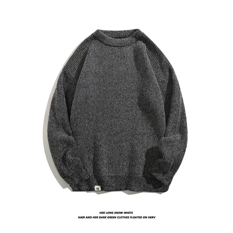Men's Japanese retro solid color universal base body-friendly autumn…