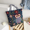 Fashionable retro shopping bag, city style, with embroidery, wholesale