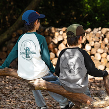 EK童装2025年中大童简约印花光子抗菌插肩长袖T恤