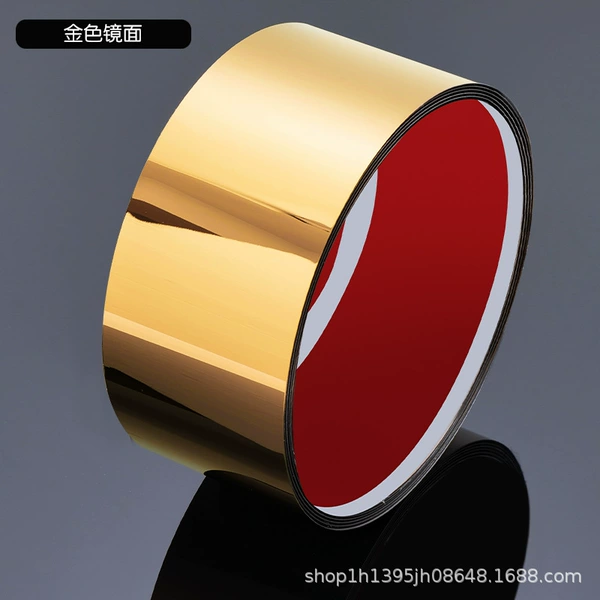Golden mirrored self-adhesive skirting line