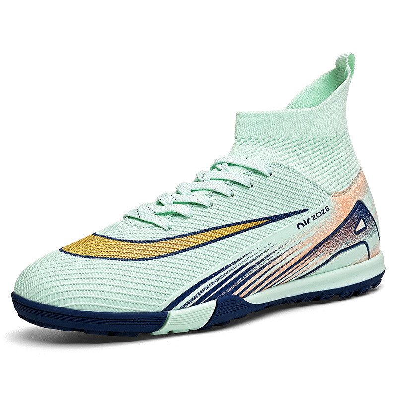 2025 nuevos zapatos de fútbol transfronterizos largos clavos altos zapatos de entrenamiento deportivo transpirables para hombres y mujeres fabricantes de comercio exterior