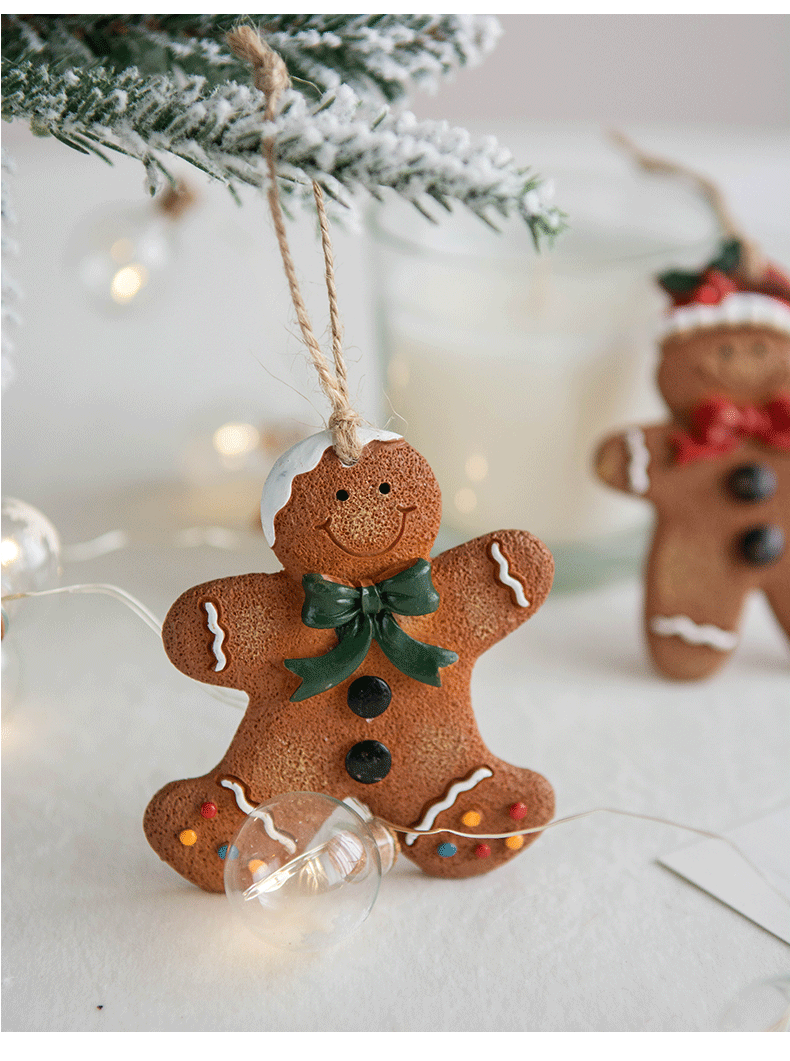 Christmas Festival Christmas Cute Gingerbread Resin Party Hanging Ornaments