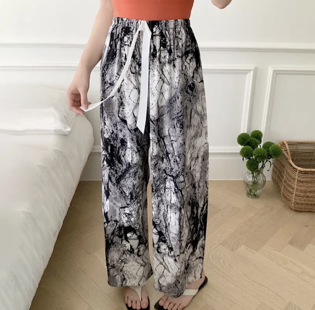 [5 días de preventa] [Pantalones de seda de algodón] Pantalones de pijama de seda de algodón para mujer