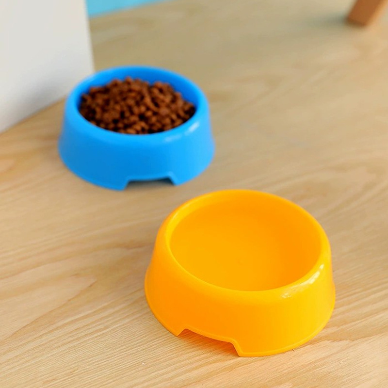 Wholesale Pet Dog Bowl Cat Bowl Candy Color Single Bowl Plastic Cat Bowl Pet Food Dog Food Bowl Slow Food Bowl Pet Bowl