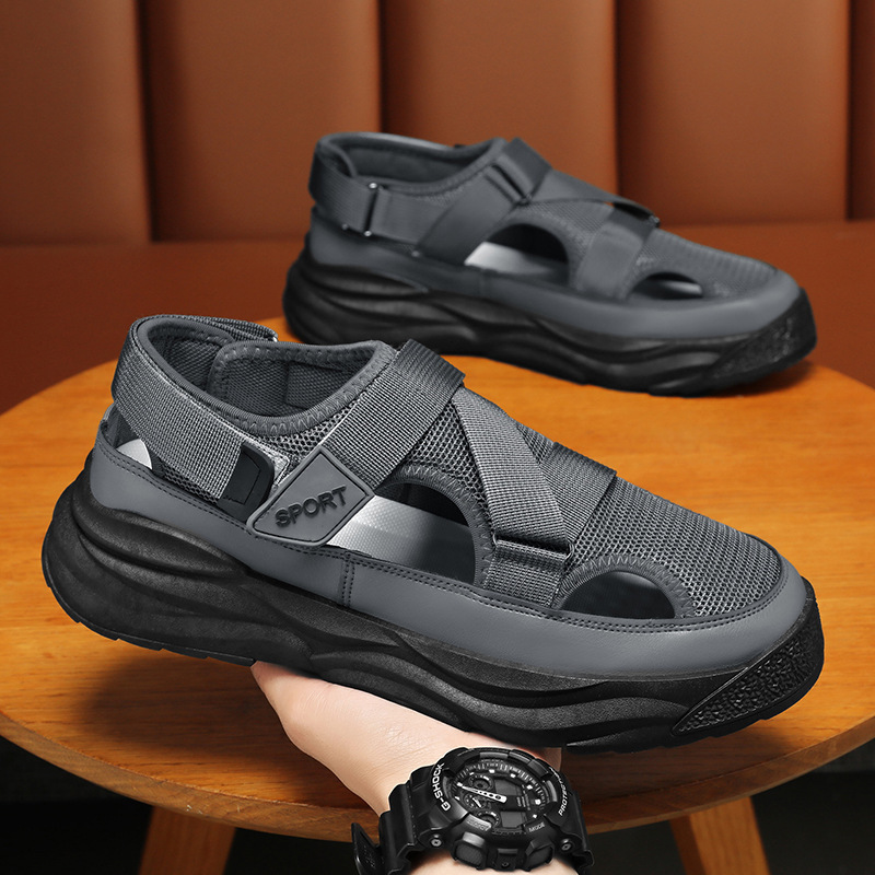 Zapatos con agujeros para hombres 2025 nuevo estilo de verano para ir al trabajo, papá, sandalias de conducción, zapatos de hombre, zapatillas de deporte, sandalias