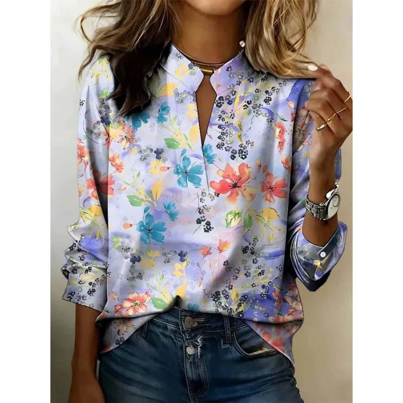 New Cross-Border Independent Brand 3D Women's Trendy Turn-Down Collar Long-Sleeve T-Shirt for Daily Wear New Cross-Border Independent Brand 3D Women's Trendy Turn-Down Collar Long-Sleeve T-Shirt for Daily Wear