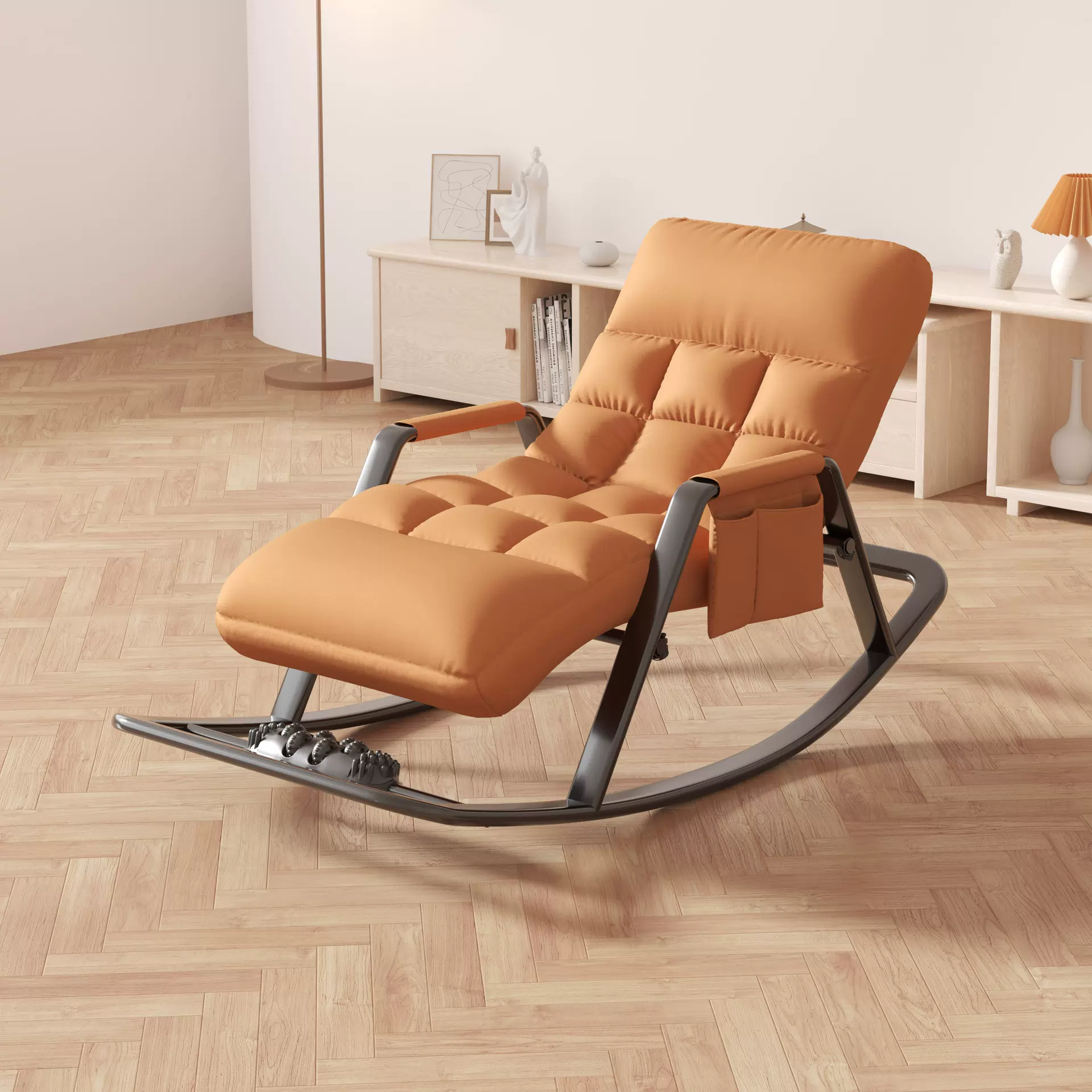 科技布按摩摇椅躺椅阳台家用休闲可躺可睡懒人沙发单人网红摇摇椅