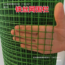 防锈型包塑铁丝网围栏护栏隔离栏防护网养鸡拦鸡养殖网格铁网绿色