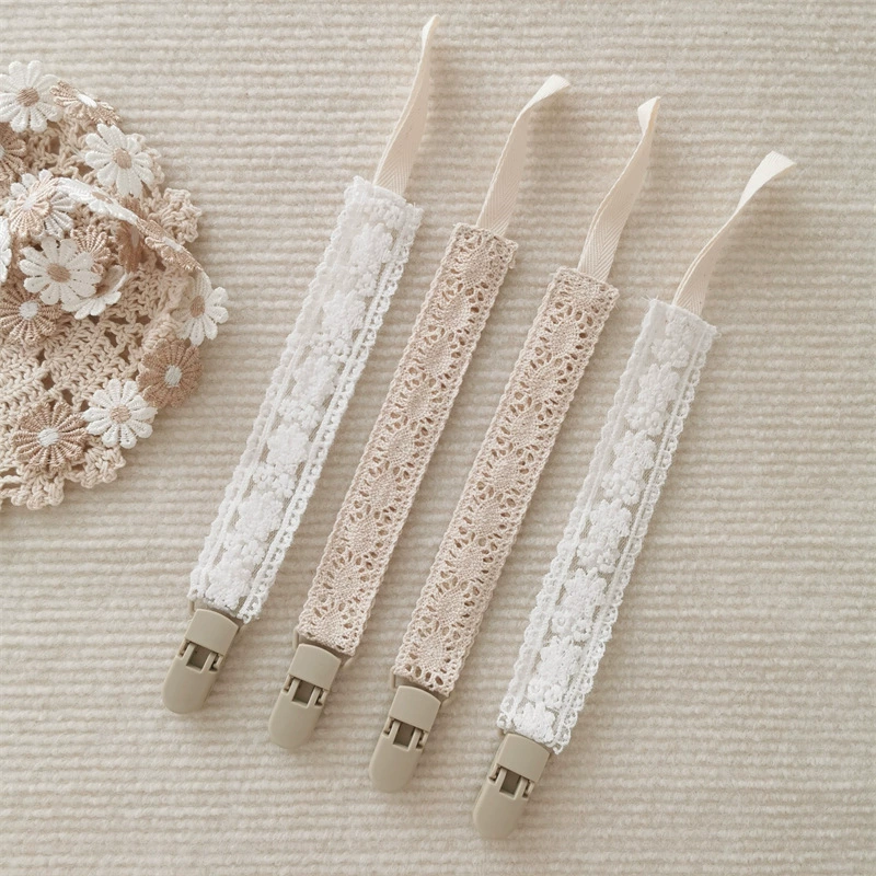 Популярная кружевная цепочка для пустышки с цветочным узором, игрушка-прорезыватель, анти-падение, клипса для пустышки