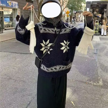 韩国代购小鹿雪花圣诞氛围感拉链毛衣外套女秋冬季针织衫上衣女潮