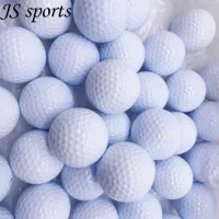 JS Sports Golf Производители прямых волос белый без логотипа пустой шар двухслойный ударный тренировочный мяч