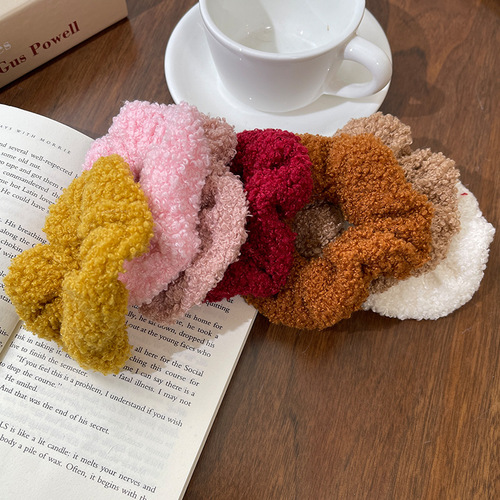 Korean version of autumn and winter imitation Teddy plush large intestine hair ring lamb hair head rope hair rope wholesale rubber band headwear hair accessories