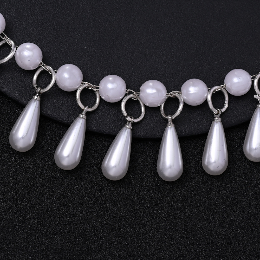 Europa y los Estados Unidos de la novia gota de agua perla cadena de cabello exótica ventana perilla chaîne de cabello accesorios de moda mujer cadena de cabello