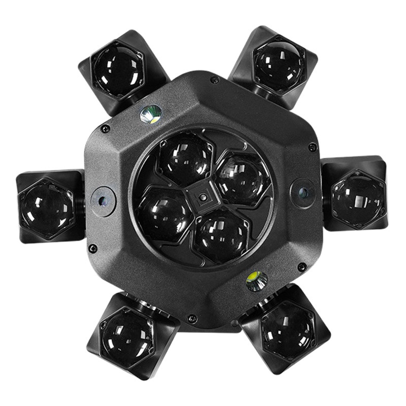 Luz de haz de ciclón de ojo de abeja de seis brazos Luz de escenario KTV lámpara de flash luz de ambiente controlada por voz colorida luz láser giratoria
