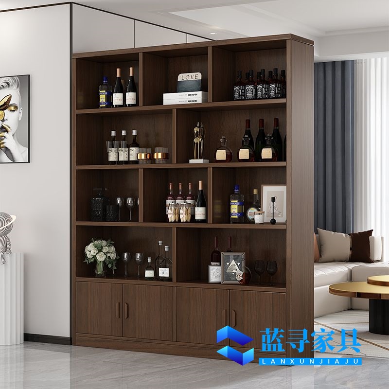 Wine Rack Solid Wood Bookcase Floor-Standing Storage Rack Multi-Layer Living Room Wall Cabinet Storage Cabinet Student Home Display Wine Cabinet