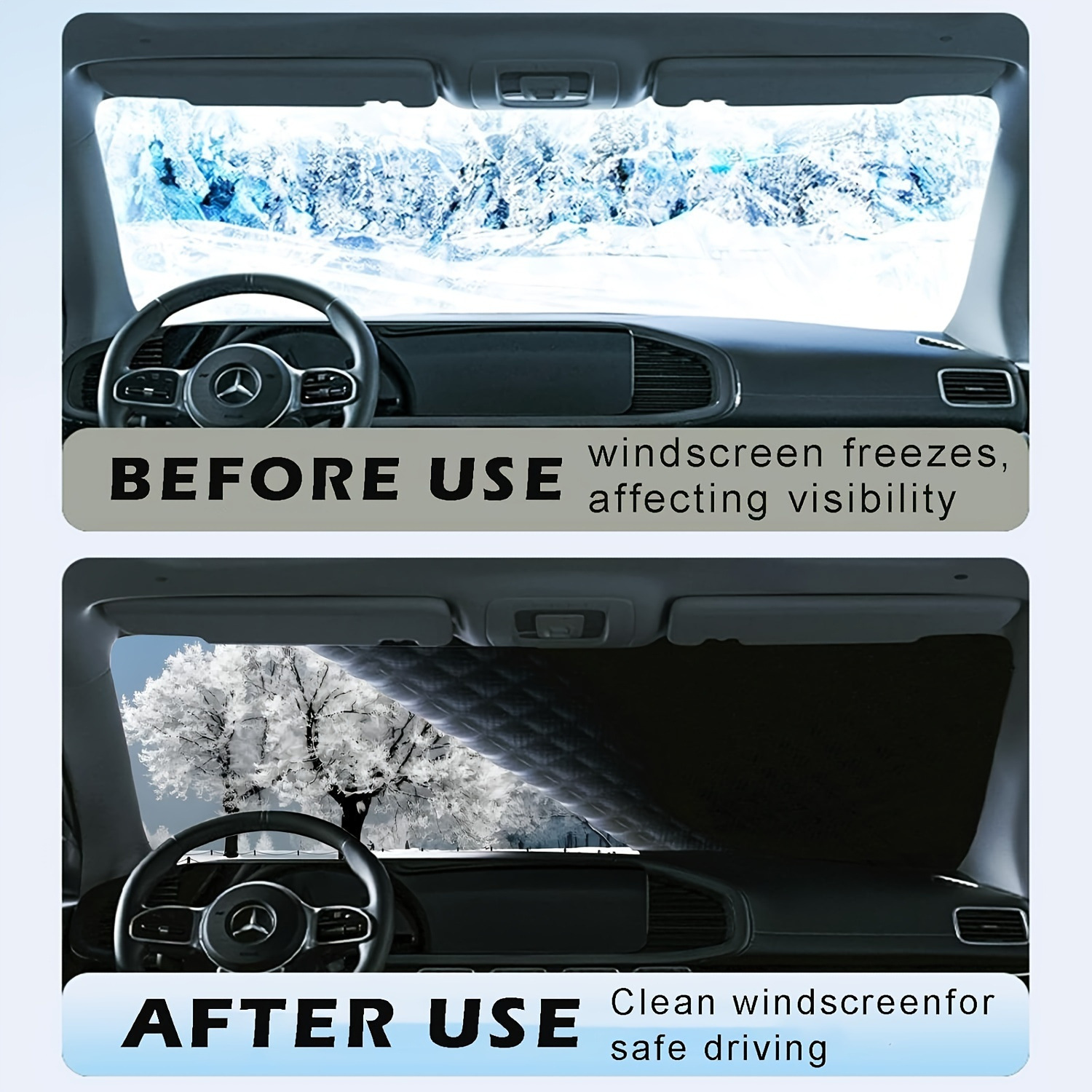 Cross-Border Car Snow Cover, Anti-Snow and Anti-Freeze Half-Cover Car Cover, Magnetic Thickened Oxford Cloth Car Snow Cover Wholesale