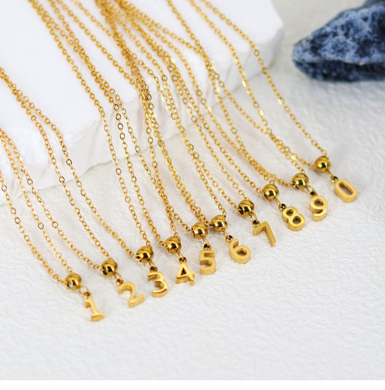 304 Stainless Steel Chain Material Stainless Steel 18K Gold Plated Simple Style Plating Letter Pendant Necklace