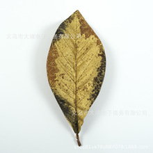 Ebay爆款仿真单片丝印金色玉兰叶绿植花艺造景工程植物墙装饰材料