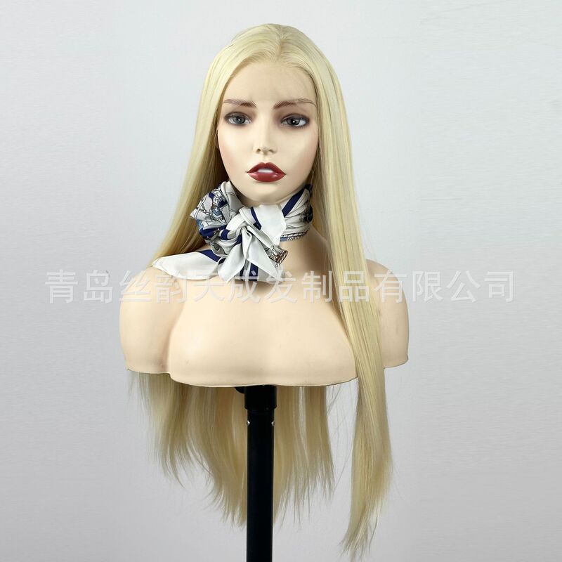 跨境欧美女士浅金色假发 前蕾丝13*4全头发套Cosplay wig外贸|undefined