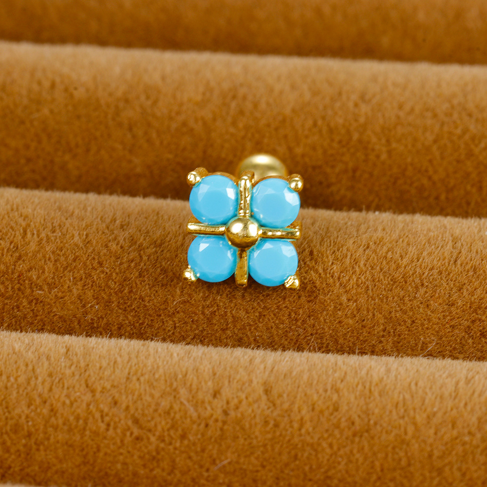3g Weight Rhinestones Inlay Material Earrings Classification 1 Piece Quantity Daily, Street Occasion Stainless Steel Material Geometric, Flower, Snake Pattern Women's Gender Plating, Inlay Design Simple Style Style 1 Piece Simple Style Geometric Flower Snake Plating Inlay Stainless Steel Rhinestones Earrings 10