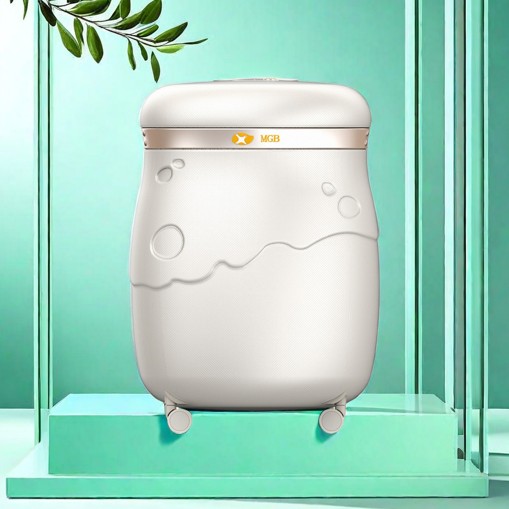 Vali nhựa PC siêu nhẹ 20 inch bánh xe đa hướng cao cấp — Trắng sữa