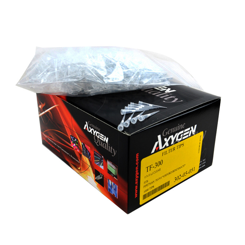 爱思进AxygenTF-300/10µL微量GilsonP2/P10型带滤芯吸头透明无菌