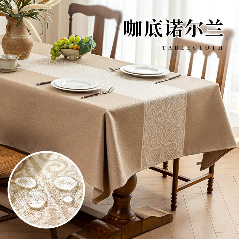 国境を越えた売れ筋の模造綿とリネンのテーブルクロス、防水性と耐油性、厚みのある高重量のコーヒーテーブルクロス、家庭用テレビキャビネットカバー卸売
