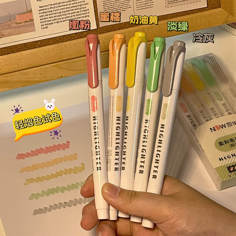 ダブルヘッド蛍光ペン30色セット学生マークペン重点マーカー高颜値カラー手帳ペン卸売り|undefined
