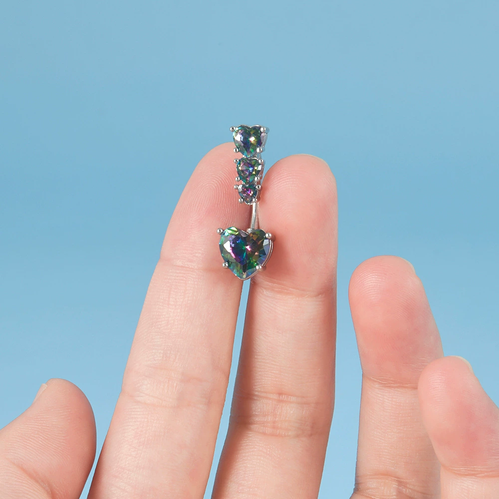 (Cross-border trading), long belly button piercing drop-shaped with zircon