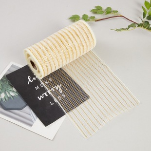 6 inch * 10 yards PP mesh roll Garland material Christmas gold silk mesh festival atmosphere ribbon Packaging net