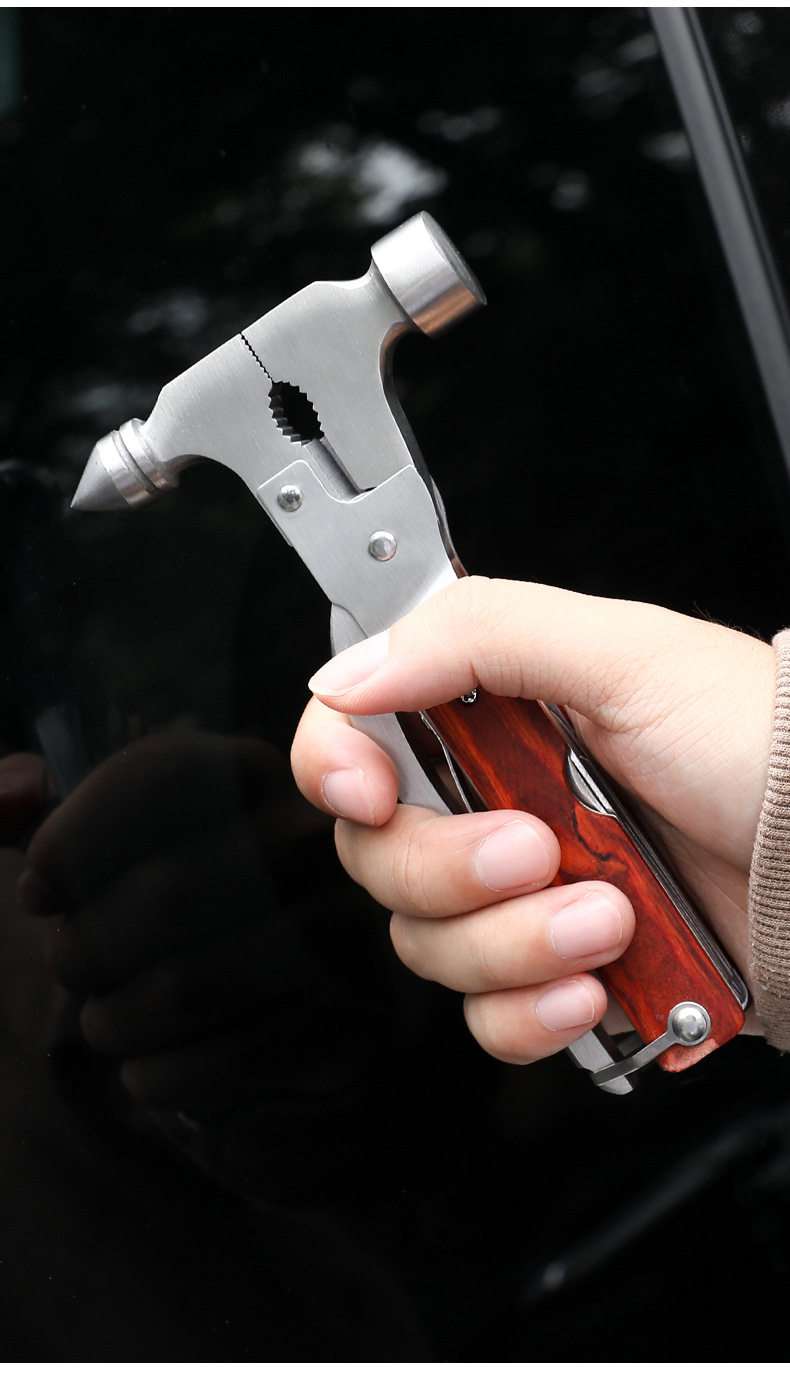 Multifunctional Portable Car Window Breaker Stainless Steel Escape Hammer Outdoor Camping First Aid Convenient Emergency Tool