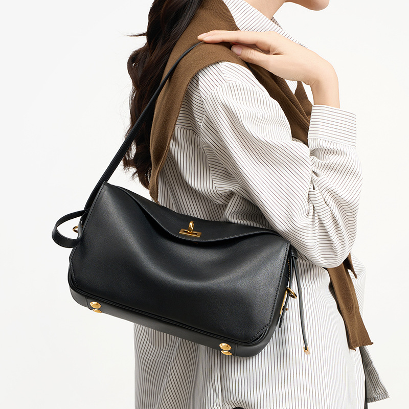 Boston Pillow Bag Luxury Underarm Handbag New Shoulder Bag Genuine Leather Commuter Versatile Large Capacity Crossbody Bag