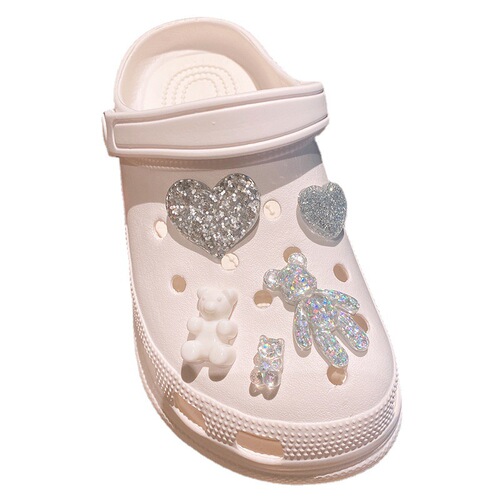 [Yiwu Door-to-Door Delivery] Violent Bear Cartoon Trendy Brand DIY Crocs Accessories Shoe Buckles Shoe Flowers Accessories Jewelry