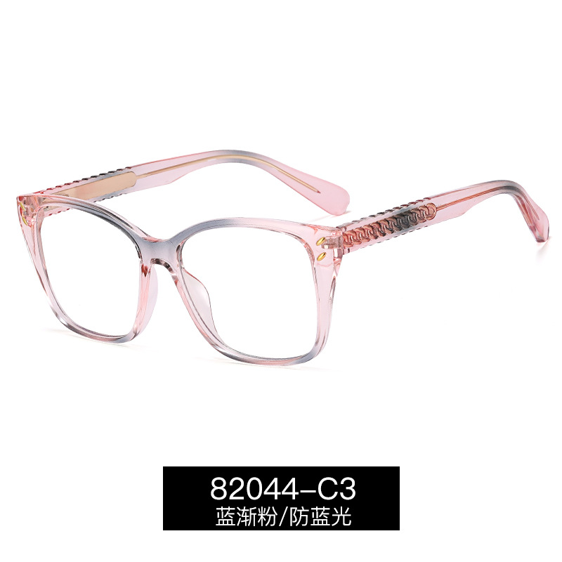 82044 nuevas gafas cuadradas de dos colores gafas de moda anti-azul gafas de luz simples gafas lisas TR Marco de inserción