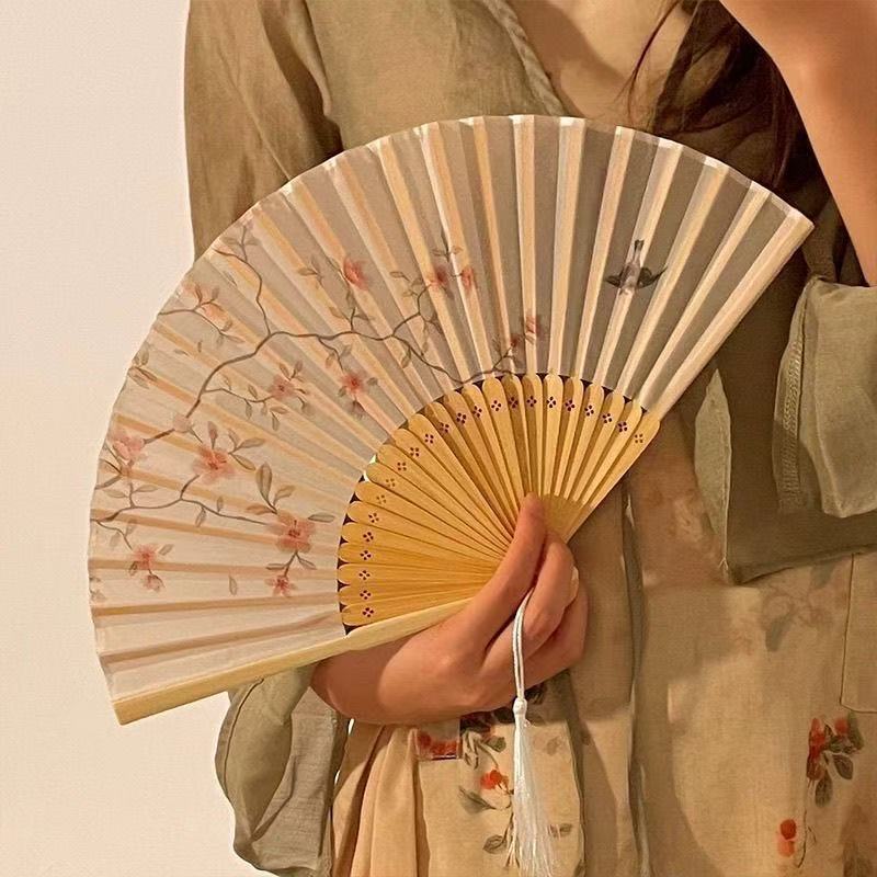 新中式折叠扇子古风夏天汉服女旗袍舞蹈扇随身便携拍照中国风折扇|undefined