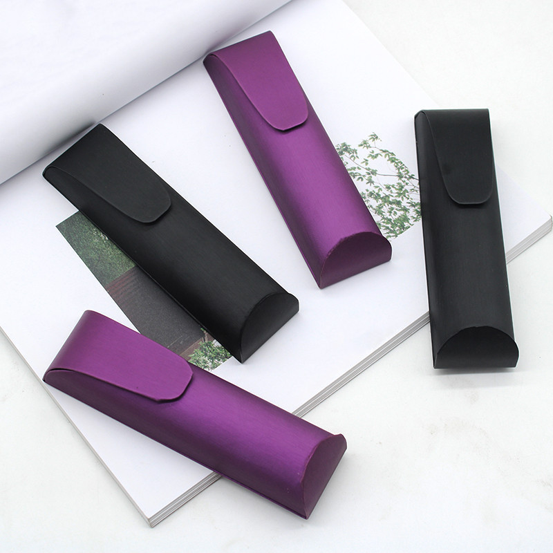 Purple Flap Glasses Box Handmade Glasses Box Steel Plate Box Small Presbyopy Glasses Box Black Optical Pen Holder Mirror Box