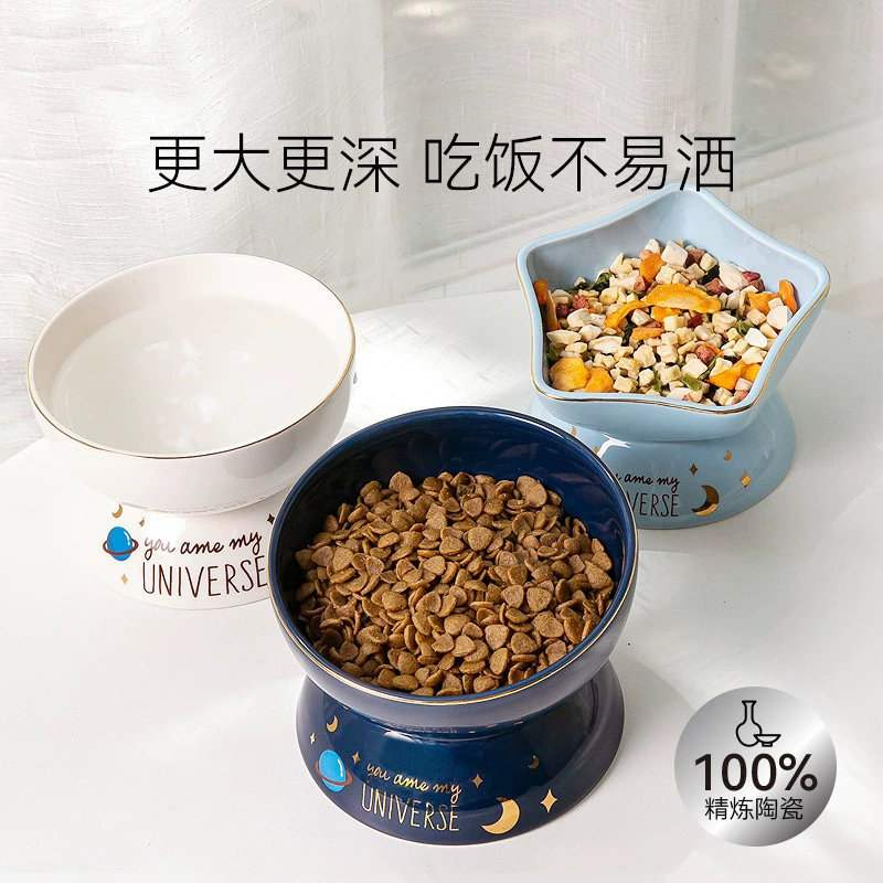 Новая кошачья керамическая чаша Звездное небо серия кошачья чаша для собак Медленная чаша для кормления Маленькая собачка миска для кормления домашних животных чаша для питья