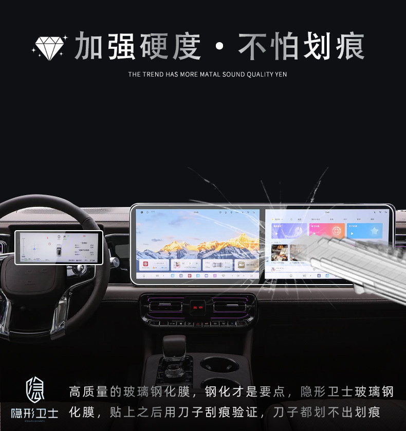 Suitable for Beijing Off-road Taian 700 central control navigation instrument interior display screen protective tempered film car accessories