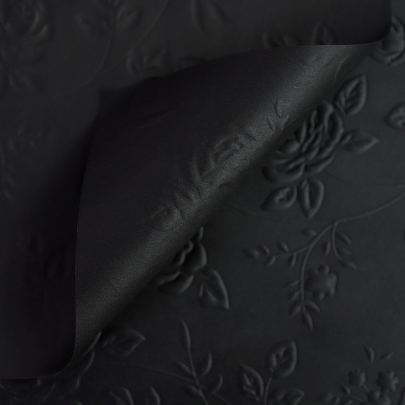 Papel estampado flor de rosa abierto papel estampado tridimensional cóncavo-convexo flores de papel de arte chino material de embalaje de flores papel de embalaje de plástico chino