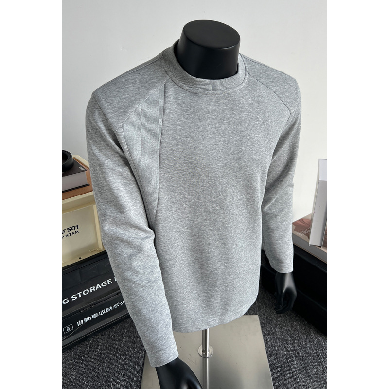 Mamba Cotton American-style Deconstructed Patchwork Silhouette Long-sleeve T-shirt, Round-neck Sweatshirt, Autumn_voghion.com