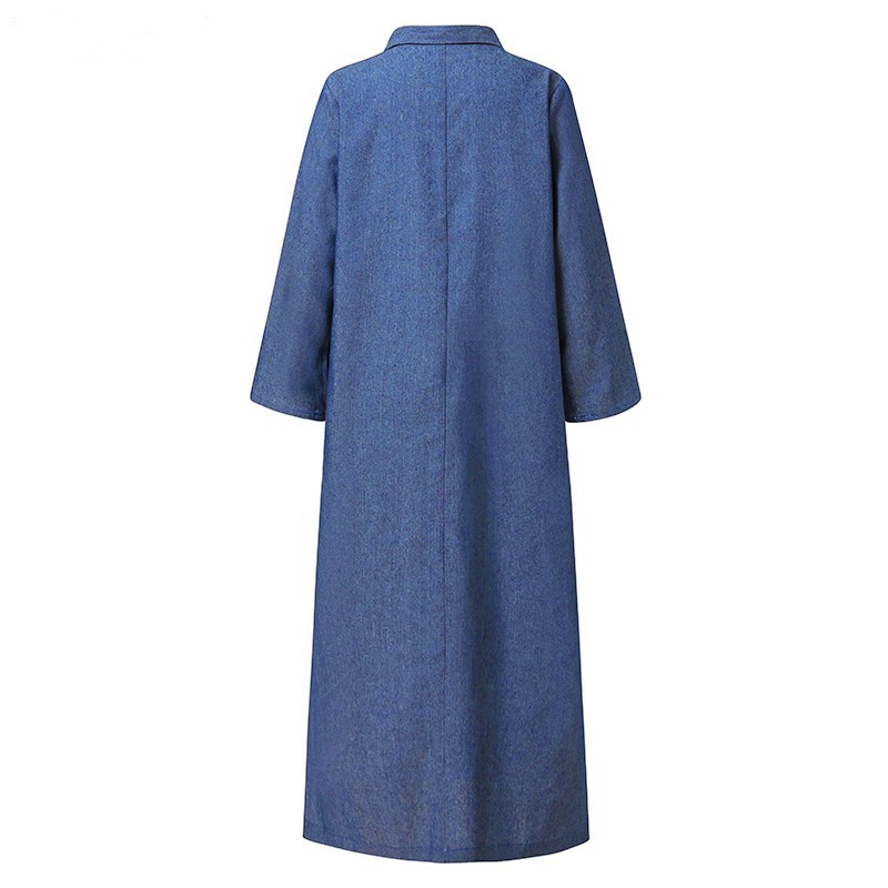 Women's Regular Dress Classic Style Turndown Button Long Sleeve Solid Color Maxi Long Dress Daily display picture 5