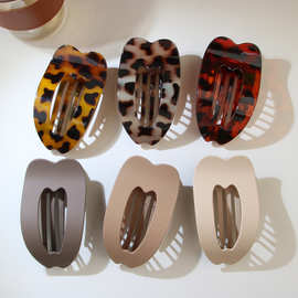 跨境热销新款抓夹女后脑勺发夹抓力强简约磨砂扁平发卡头饰发饰