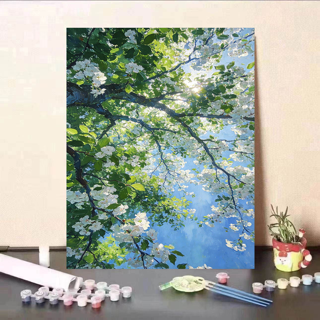 Pintura al óleo digital DIY paisaje floral pintada a mano pintada al óleo pintada decoración de la sala de estar pintada colgante de alta calidad pintura descomprimida image 3