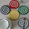 Japanese -style round oval cotton rope weaving home dining table cushion coaster coating heating pad