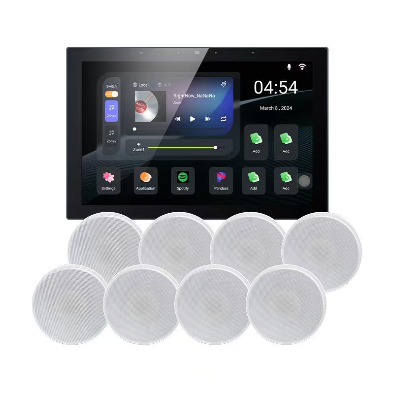 涂鸦10寸多功能全屋智能背景音乐主机ZigBee网关可接8路有线喇叭