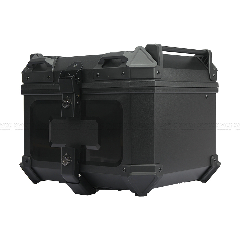 New all black field embossed 45L motorcycle ABS plastic tail box large trunk quick release motorcycle tail box