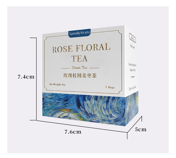 Rose Longan Ginger Jujube Tea Gui Yuan Jiang Zao Cha Gift Box 45g Cold Brewed Wedding Favor Tea key features
