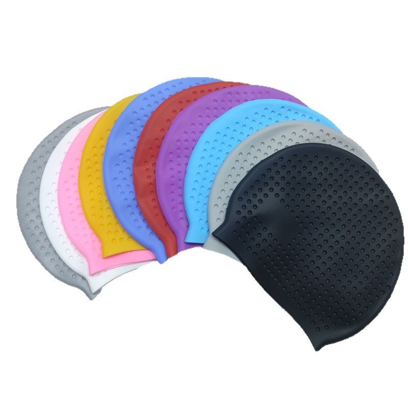 Gorro de baño de silicona grande, gorro de burbuja de partículas, hombres y mujeres, y niños, general, grueso, súper elástico, cabeza impermeable, venta directa de fábrica