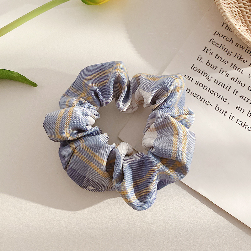 Pequeño, fresco y dulce, lazo para el cabello de intestino grueso, linda cuerda para el cabello a cuadros, atmósfera coreana, cuerda para el cabello, tocado de goma